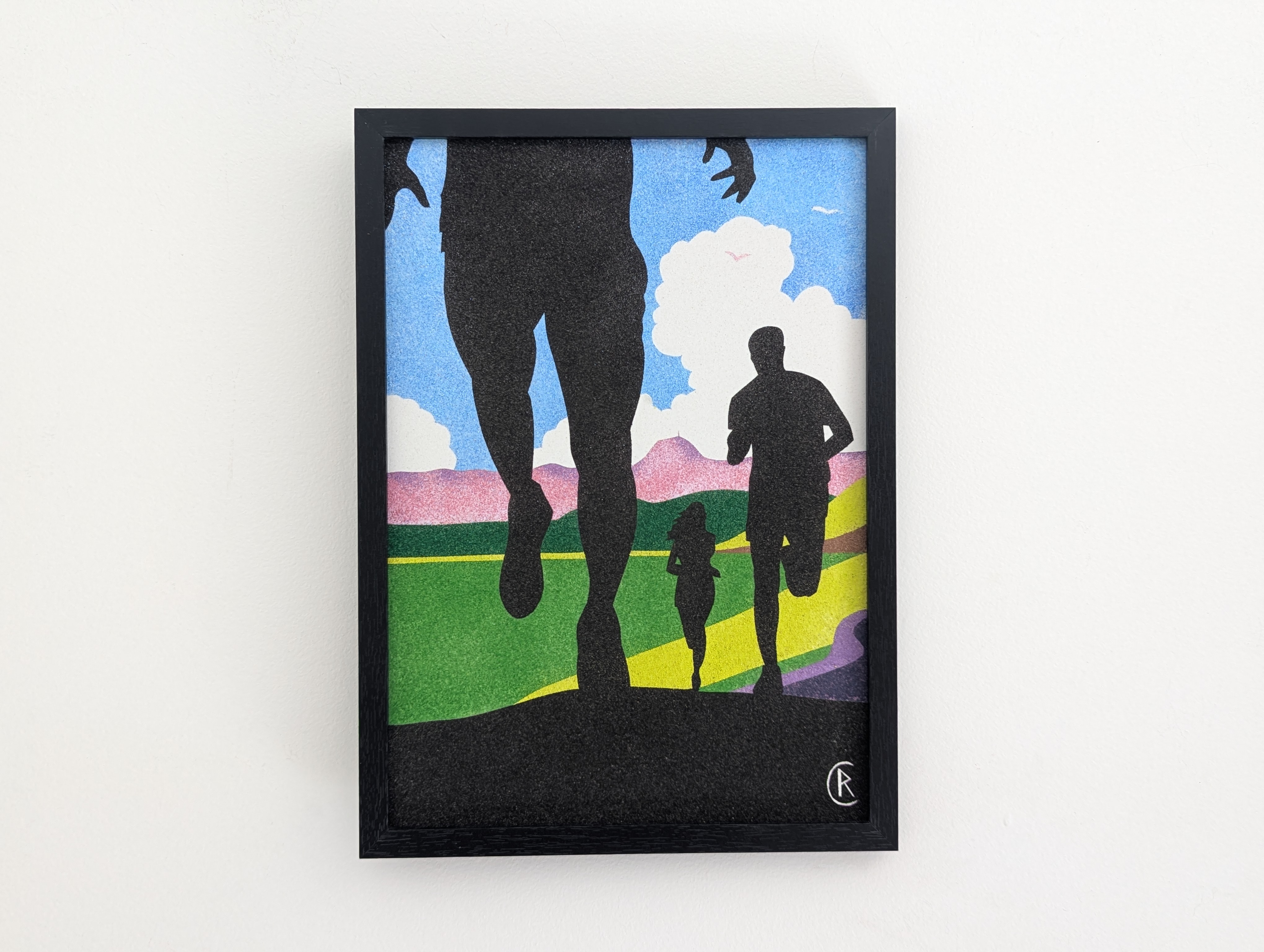 Une création dynamique qui célèbre l’effort, le mouvement et le plaisir de courir. Un jeu de silhouettes et de couleurs qui donne toute son énergie à cette œuvre en sable.